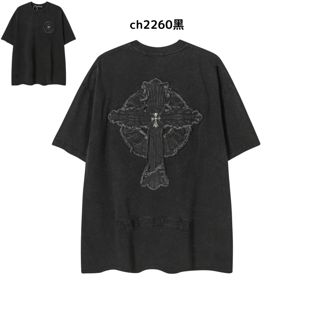 【2025新登場】クロムハーツChrome Hearts プリント刺繍Tシャツ特集 夏服 人気 男女兼用　綿100%  ch2230