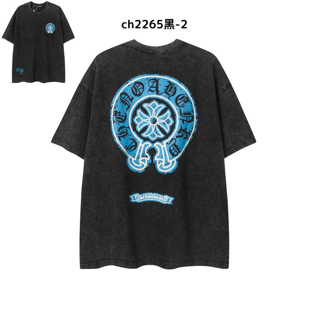【2025新登場】クロムハーツChrome Hearts プリント刺繍Tシャツ特集 夏服 人気 男女兼用　綿100%  ch2230