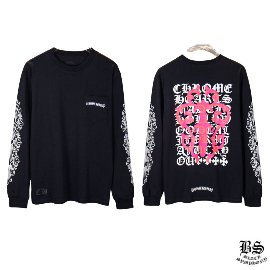 Chrome Hearts Eye Chart Dagger  T-shirt ロンT