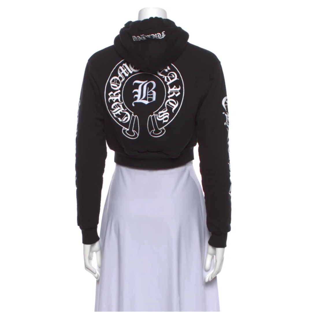 Chrome Hearts クロップドパーカー グラフィックプリント スウェットシャツ