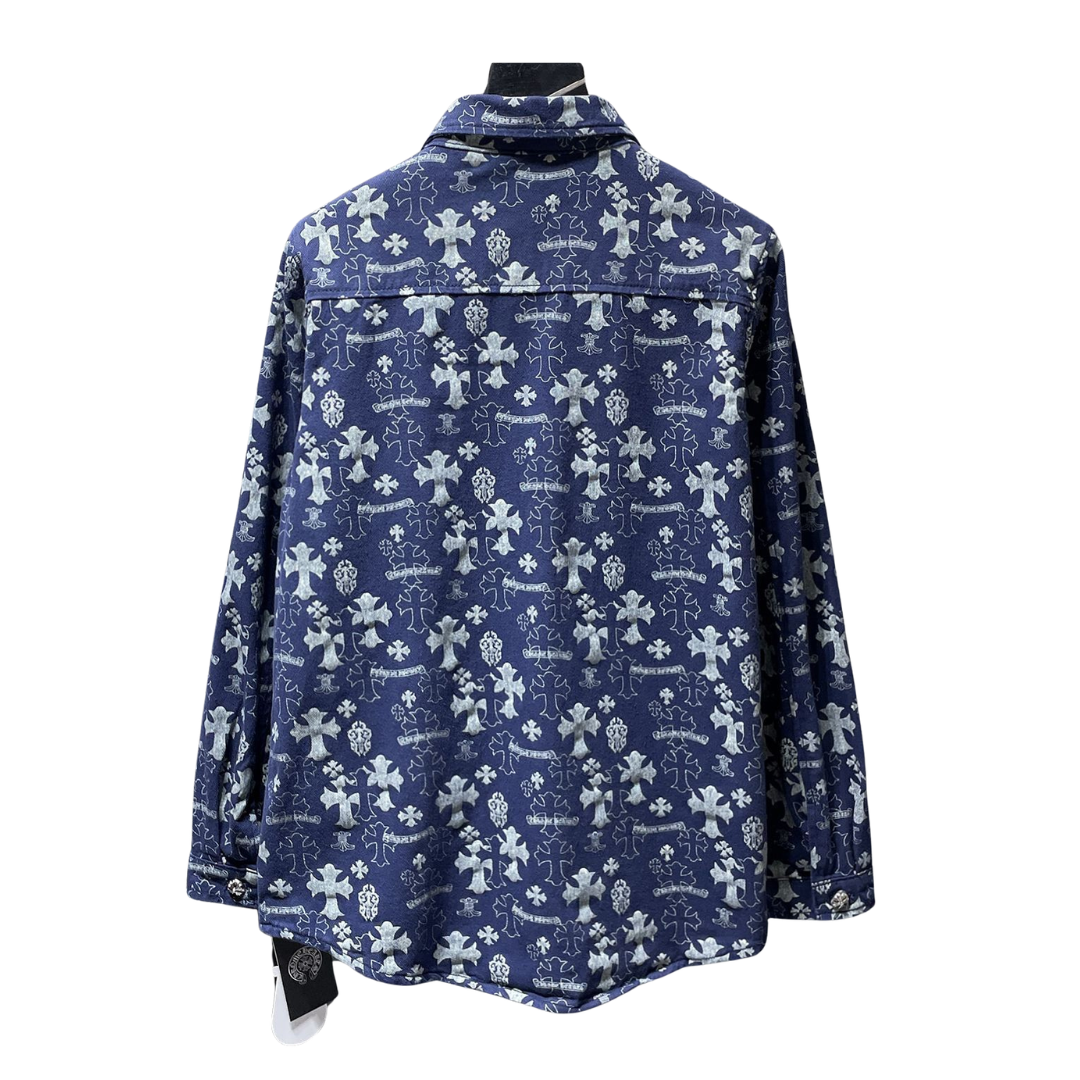 chrome hearts クロムハーツ クラシック 総柄 デニムシャツジャケット メンズ レディース ペア 人気