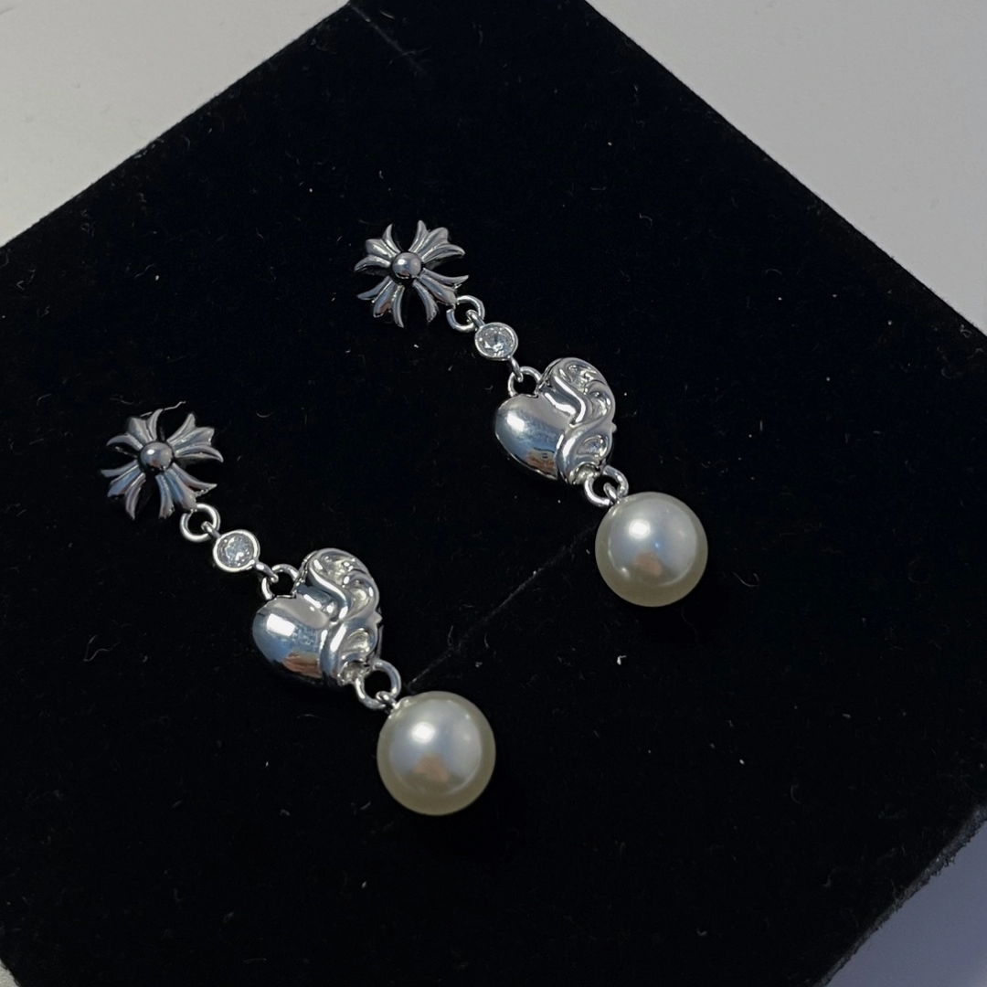Chrome Hearts x Mikimoto コラボ クロス ロング イヤリング  ピアス（ペア）