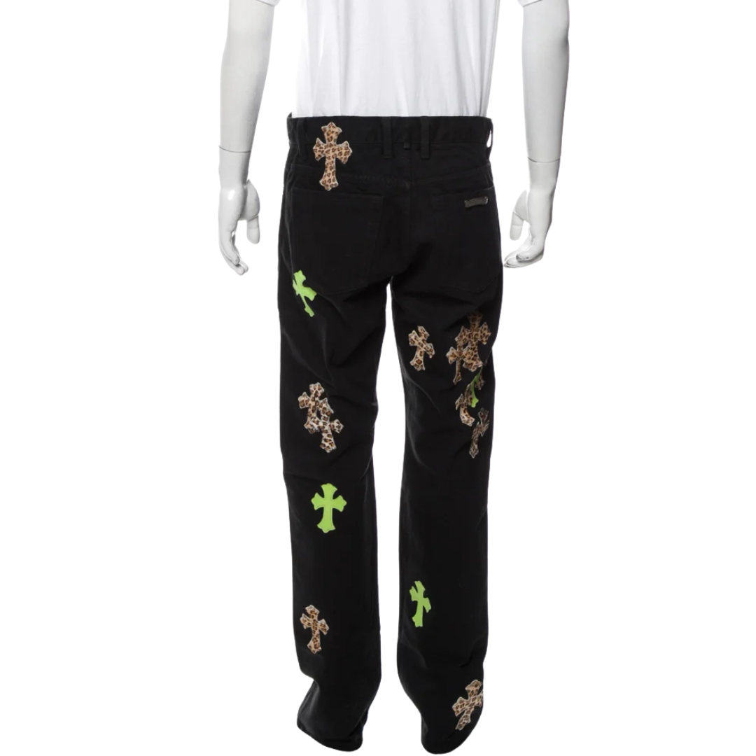 Chrome Hearts（クロムハーツ）レオパード クロス パッチ ジーンズ