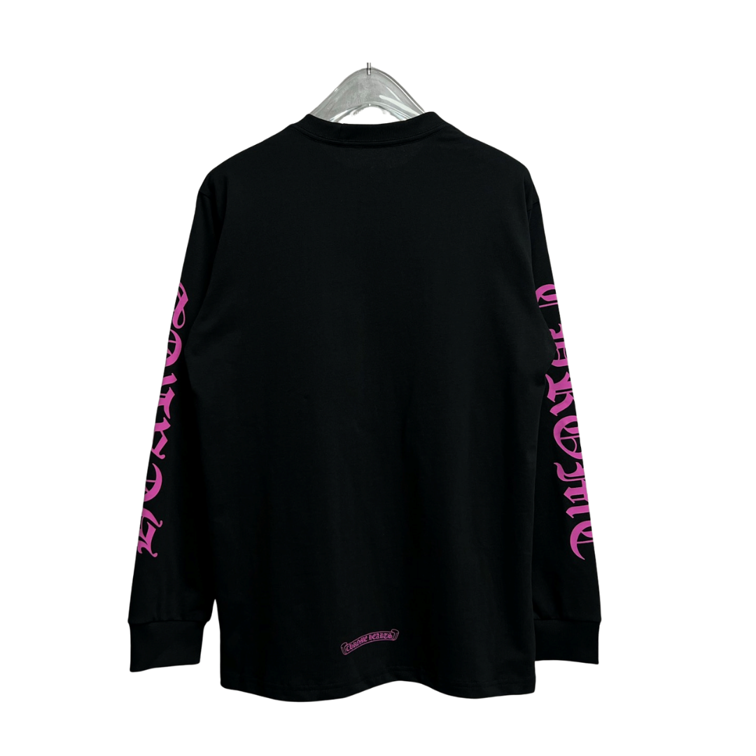 Chrome Hearts クロムハーツ ネックロゴ ポケット 長袖Tシャツ「フクシアピンク」