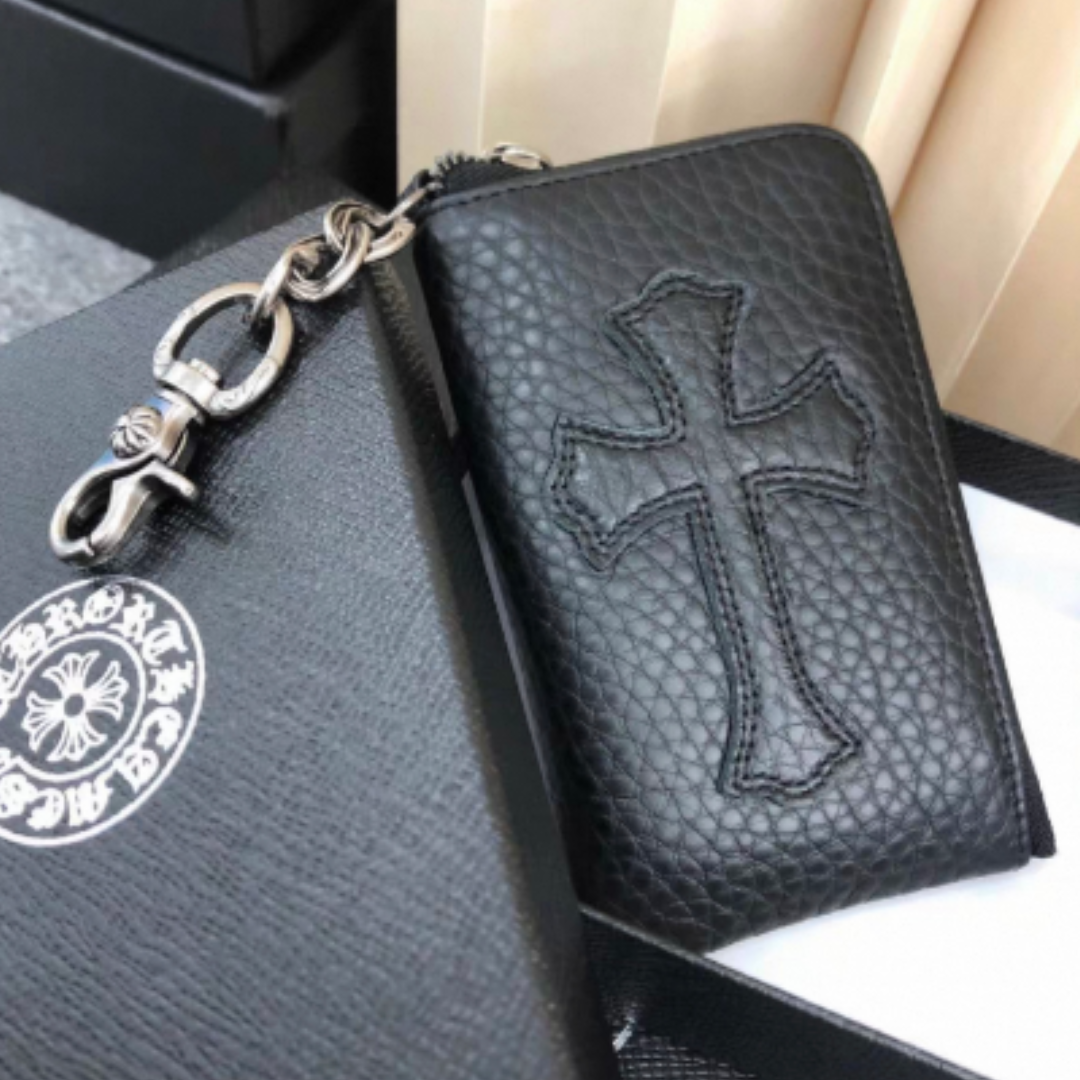 CHROME HEARTS（クロムハーツ）大クロスパッチ　ダガーチャック　ジップウォレット