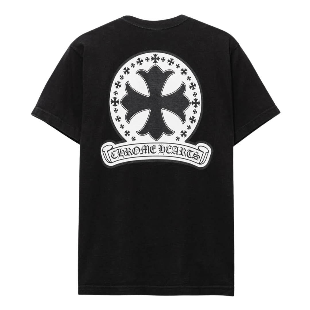 Chrome Hearts  クロムハーツ  フローラル クロス スクロール 半袖 Tシャツ 黒