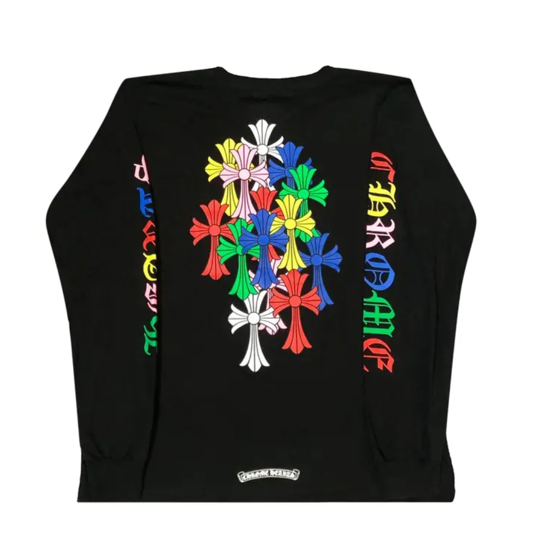 Chrome Hearts Multi Color Cemetery Cross L/S T-Shirt "Black"