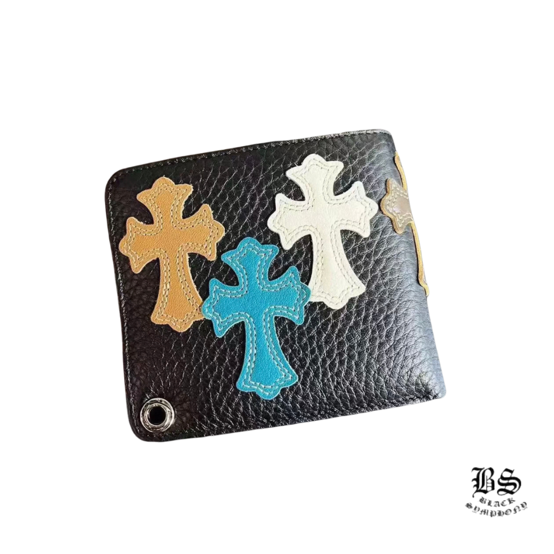 CHROME HEARTS クロムハーツ 1ジップクロスボタンレザーウォレット