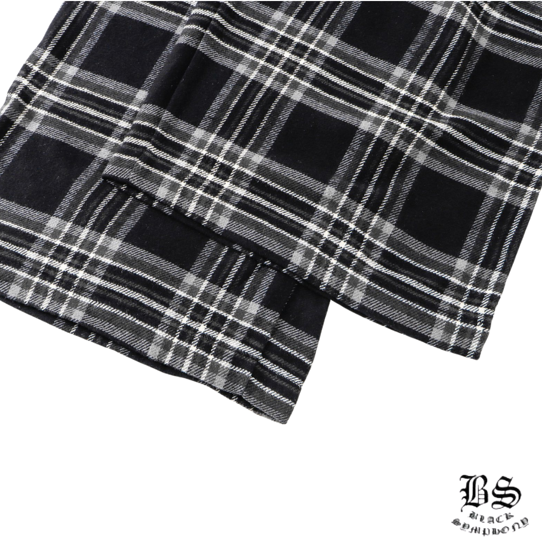 【Chrome Hearts】クロムハーツ 1 クロス レザー パッチ アフタースクール フランネル チェック パンツ   