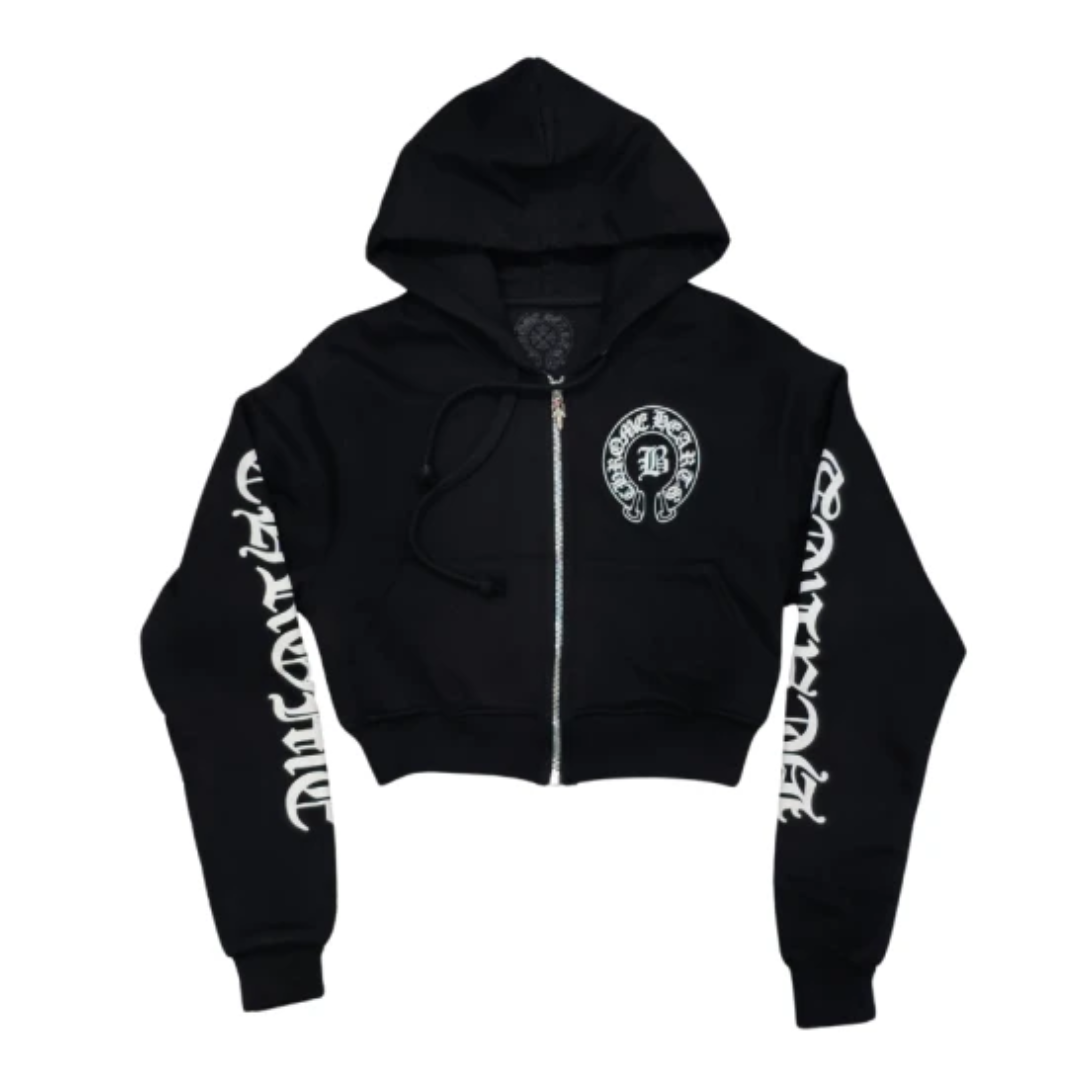 Chrome Hearts クロップドパーカー グラフィックプリント スウェットシャツ