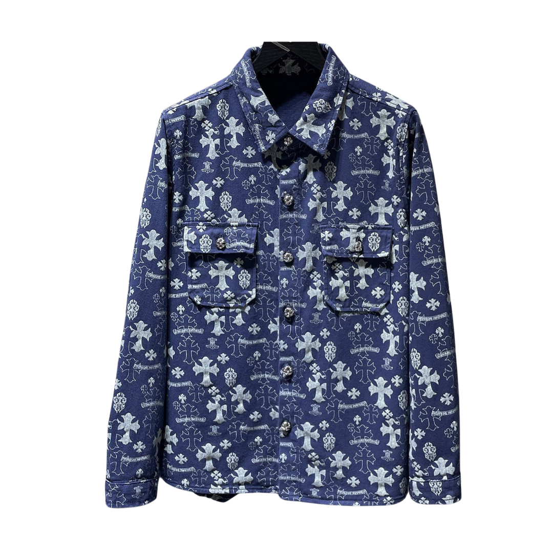 chrome hearts クロムハーツ クラシック 総柄 デニムシャツジャケット メンズ レディース ペア 人気