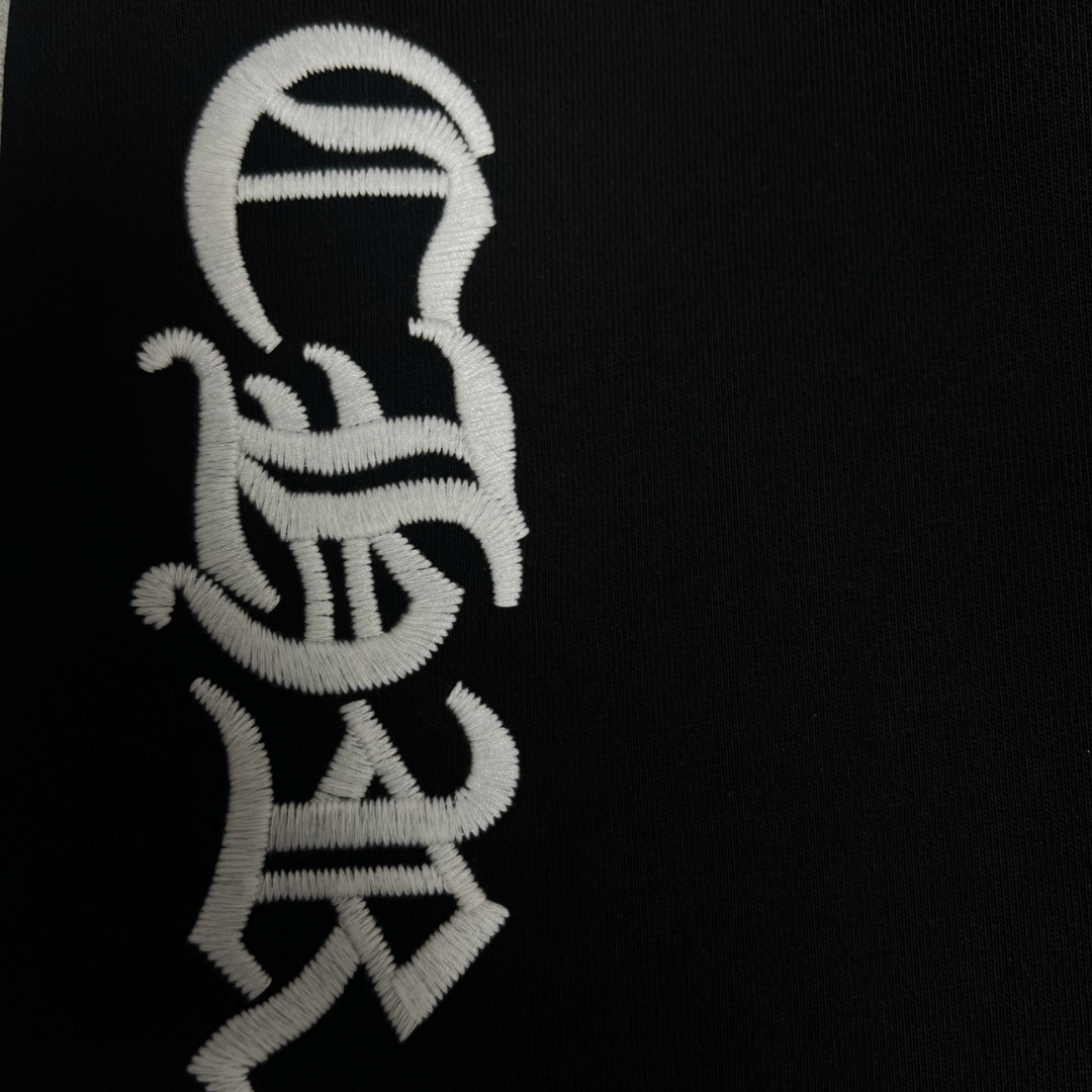 Chrome Heartsクロムハーツサンスクリット文字 刺繍 両サイド ブラック スポーツ カジュアル スウェットパンツ