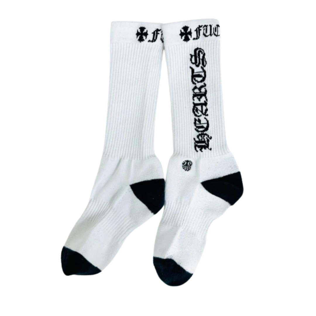 【Chrome Hearts】クロムハーツ 縦ロゴ クルーソックス 3足セット ブラック/グリーン/レッド