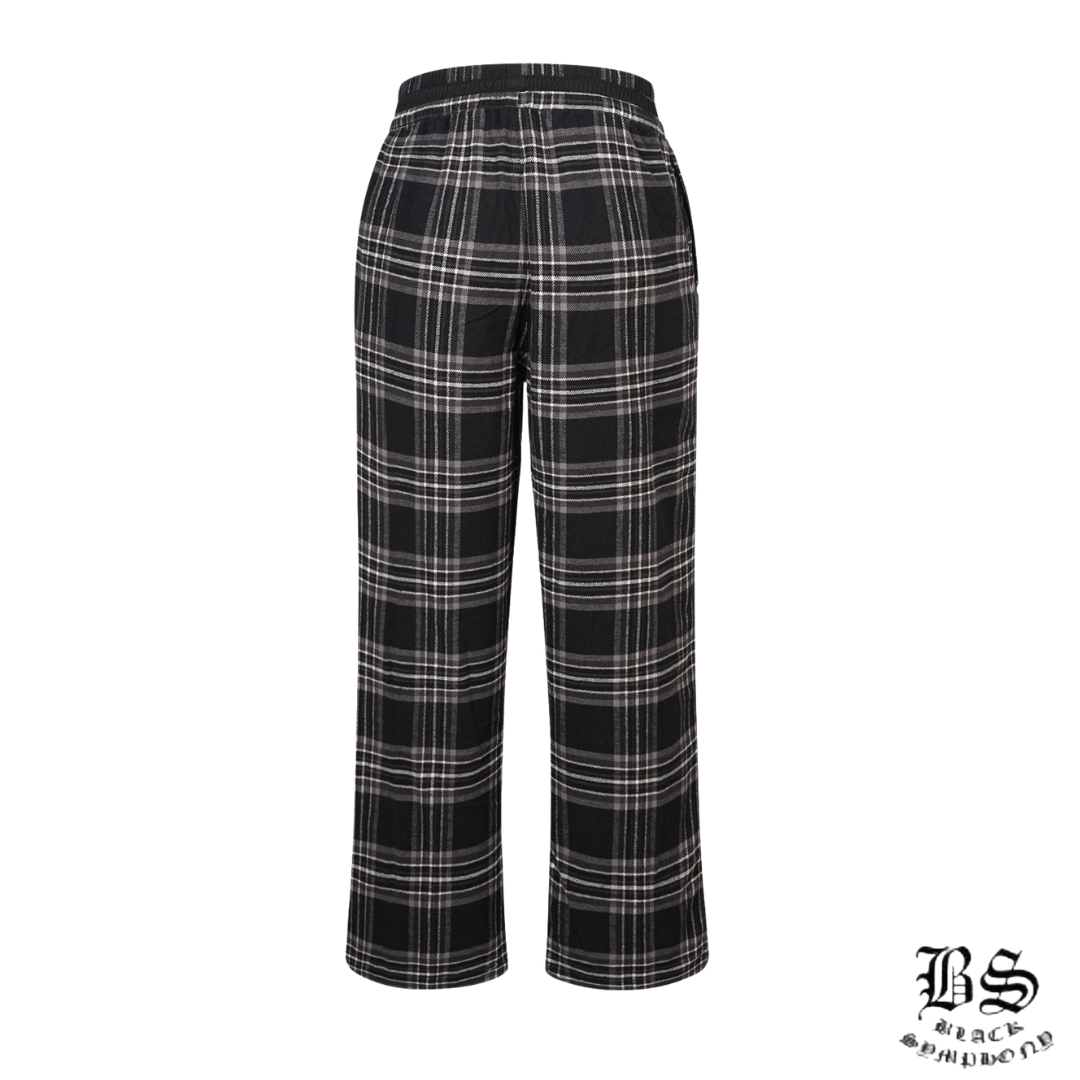 【Chrome Hearts】クロムハーツ 1 クロス レザー パッチ アフタースクール フランネル チェック パンツ   