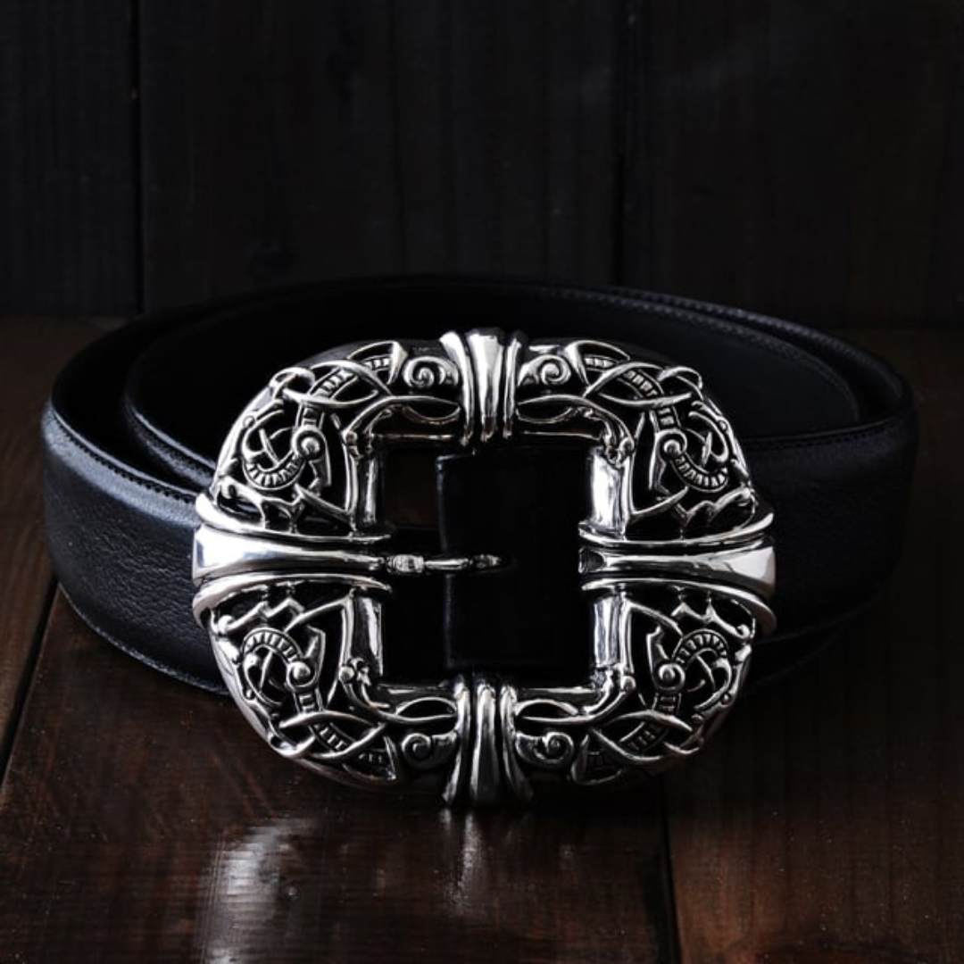 【CHROME HEARTS　クロムハーツ　Belt　ベルト】ケルティックセンターバーベルト