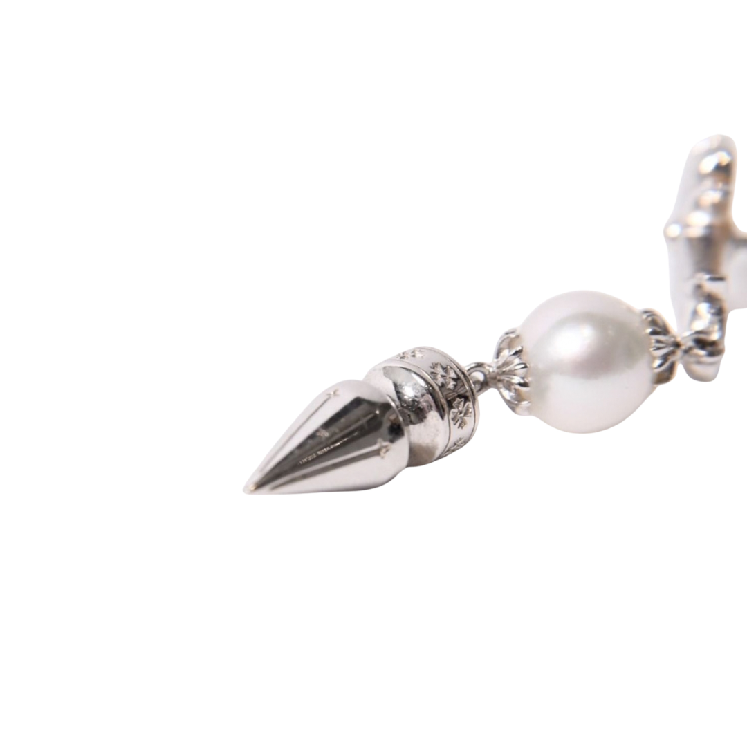 CHROME HEARTS クロム・ハーツ ×MIKIMOTO BABY FAT CRS EARRING WHITE ピアス（ペア）