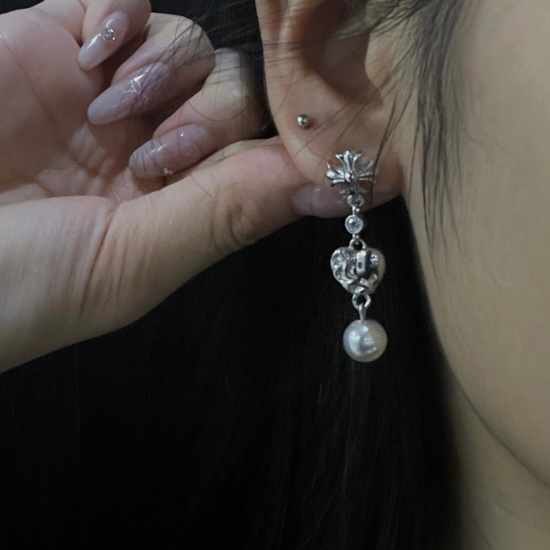 Chrome Hearts x Mikimoto コラボ クロス ロング イヤリング  ピアス（ペア）