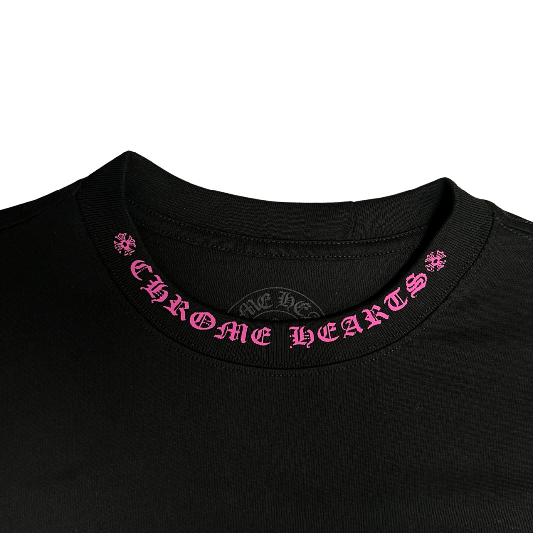 Chrome Hearts クロムハーツ ネックロゴ ポケット 長袖Tシャツ「フクシアピンク」