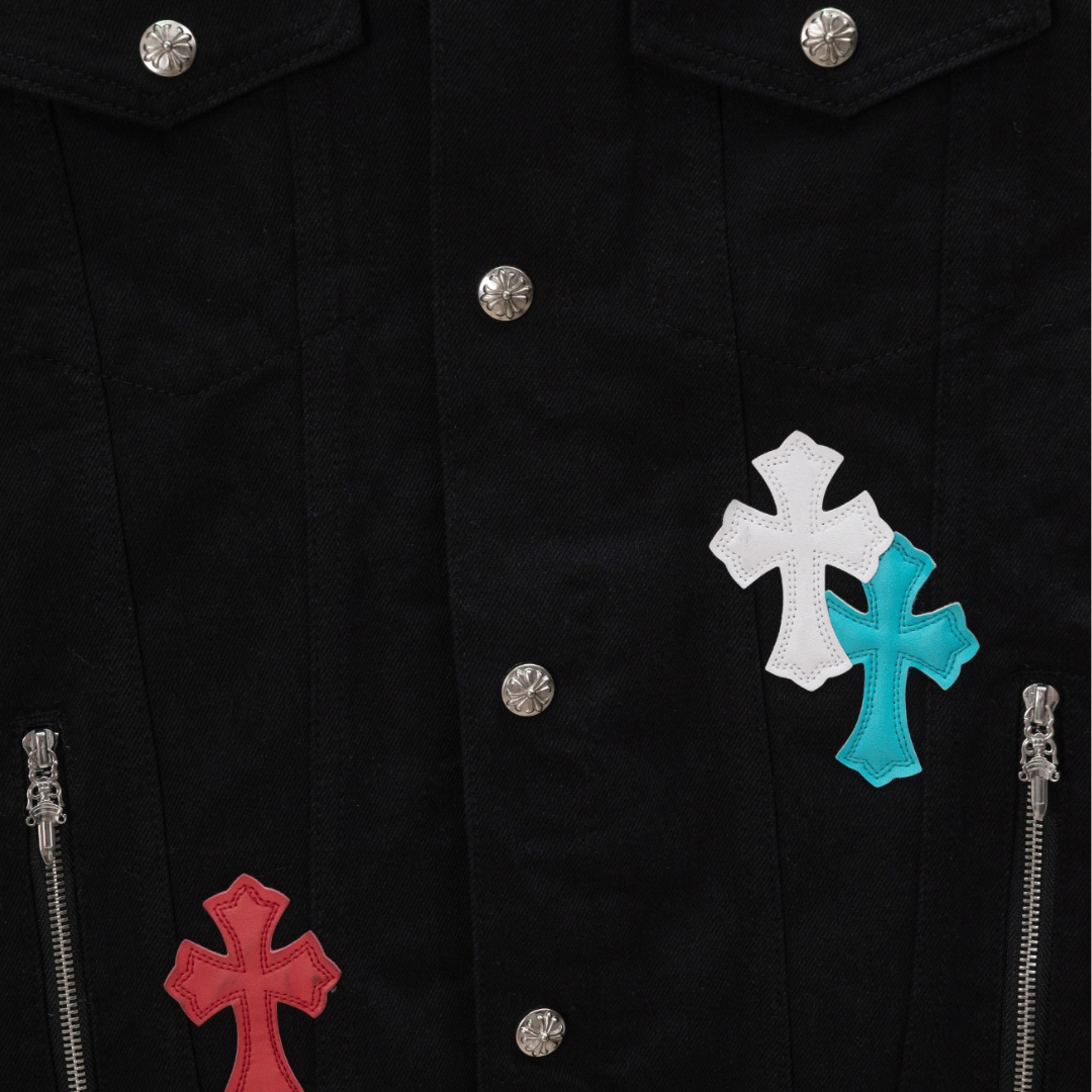 Chrome Hearts クロムハーツ  カラーパッチレザー ムートンカラー ジャケット アウター