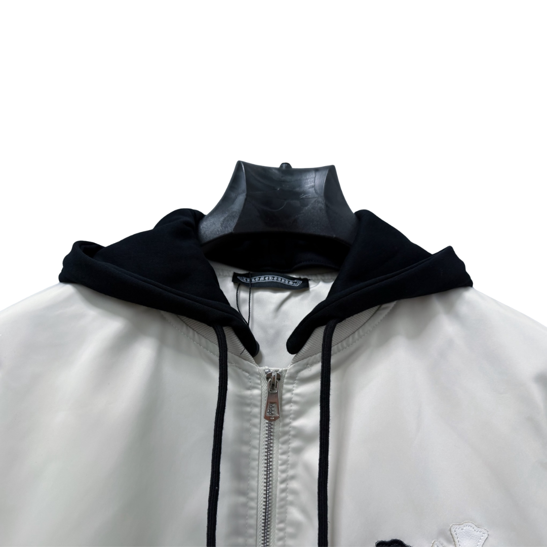 Chrome Hearts クロムハーツ  新作 ジップ フーデッド ジャケット ブラック/オフホワイト