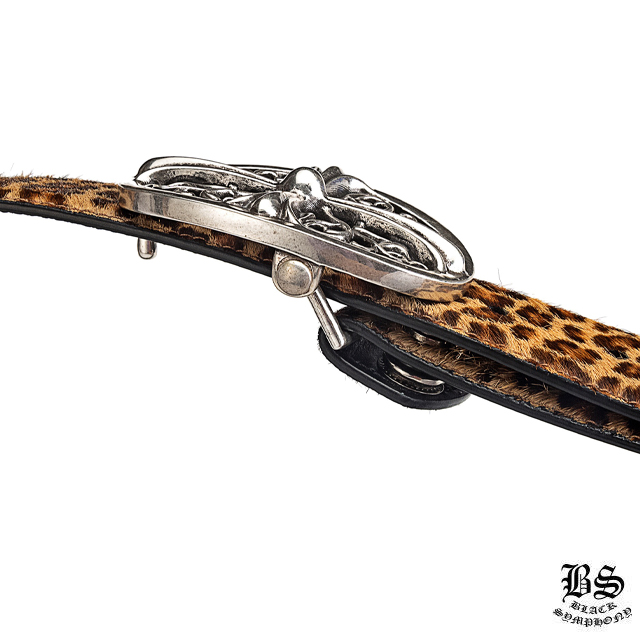 クロムハーツ クラシックオーバルクロスバックル＆プレーンブラックレザー1.5ホースシューリベット ベルトセット