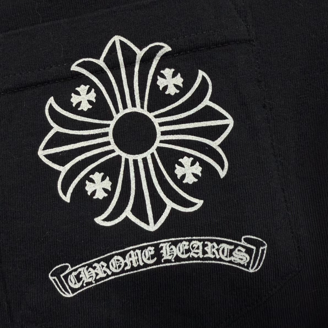 Chrome Hearts  クロムハーツ  フローラル クロス スクロール 半袖 Tシャツ 黒