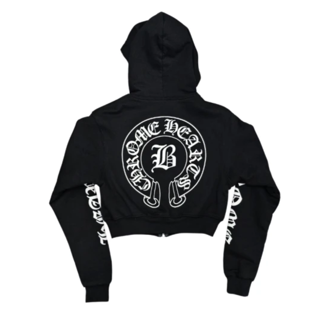 Chrome Hearts クロップドパーカー グラフィックプリント スウェットシャツ