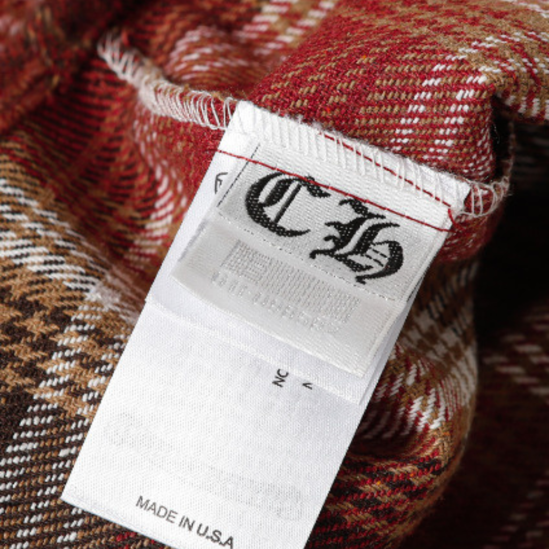 ChromeHearts クロムハーツ 初秋 新作 クロス レザーパッチ 刺繍 チェック 長袖 シャツ ジャケット メンズ レディース