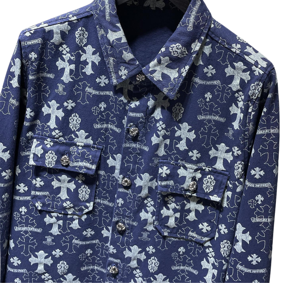 chrome hearts クロムハーツ クラシック 総柄 デニムシャツジャケット メンズ レディース ペア 人気