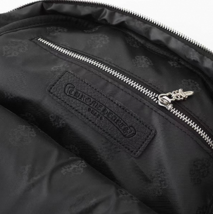 CHROME HEARTS クロムハーツ 7TH GRADE セメタリークロスマルチパッチレザーバックパック ブラック