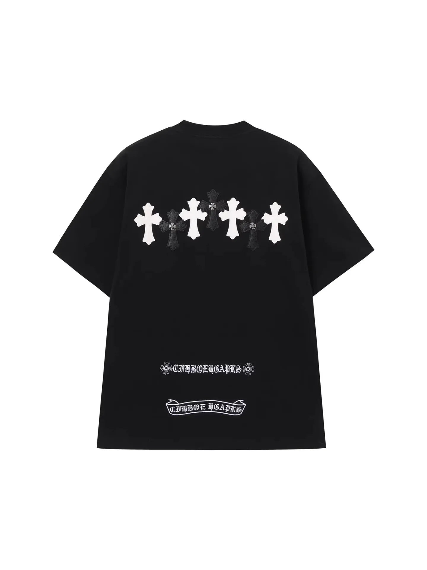 特価23,130円】クロムハーツ風 半袖Tシャツ｜クロス＆レタリング刺繍
