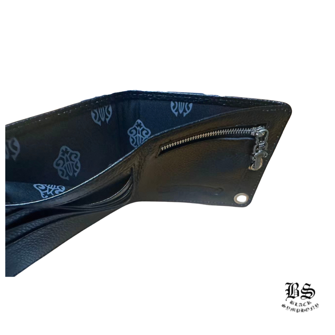 CHROME HEARTS クロムハーツ 1ジップクロスボタンレザーウォレット