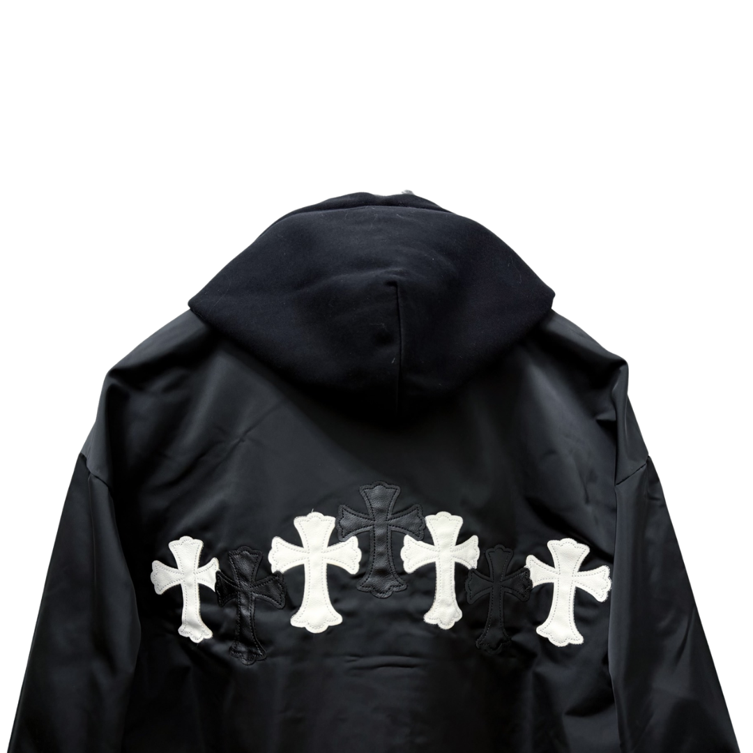 Chrome Hearts クロムハーツ  新作 ジップ フーデッド ジャケット ブラック/オフホワイト