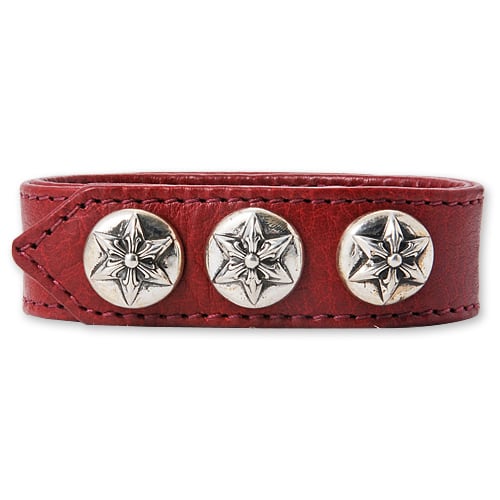 【CHROME HEARTS　クロムハーツ　Bracelet　ブレスレット】3ボタン2スナップレザーブレスレット