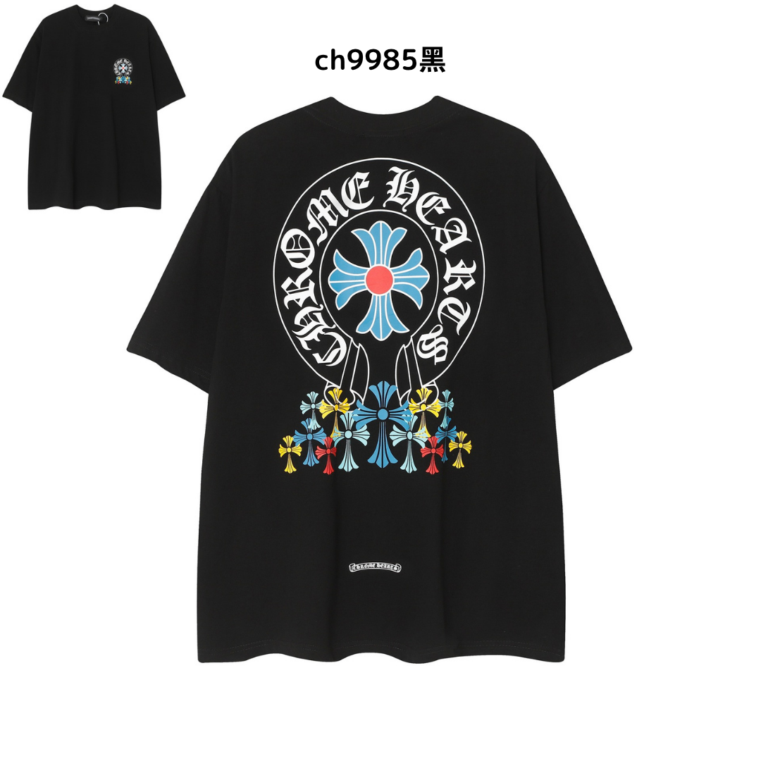 【2025新登場】クロムハーツChrome Hearts プリント刺繍Tシャツ特集 夏服 人気 男女兼用　綿100%  ch2230
