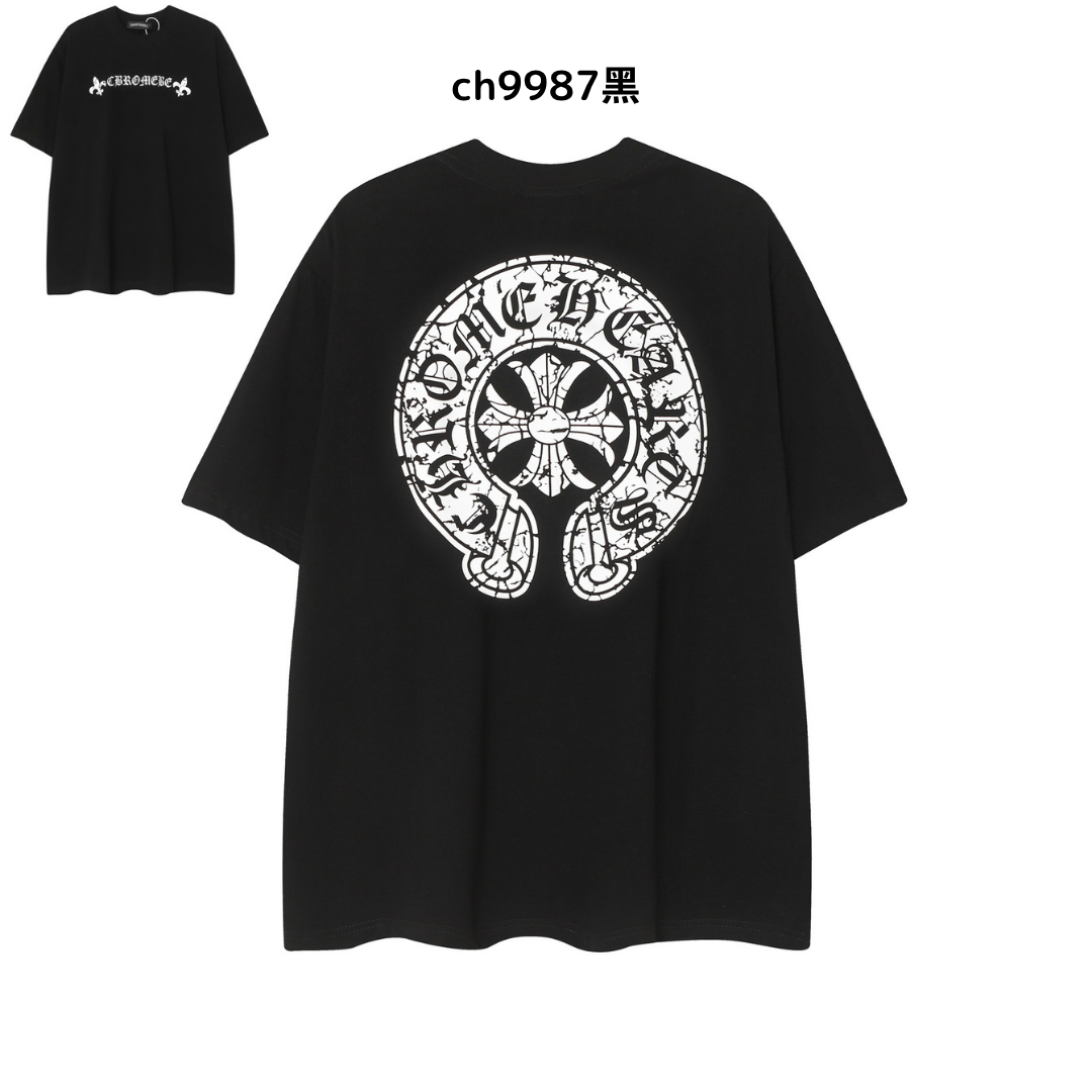 【2025新登場】クロムハーツChrome Hearts プリント刺繍Tシャツ特集 夏服 人気 男女兼用　綿100%  ch2230
