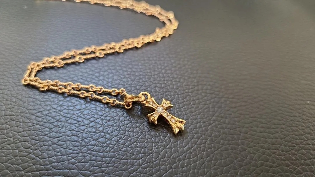 【国内発送/直営店】ネックレス クロムハーツ 22K　パヴェダイヤ＆20インチツイストチェーン