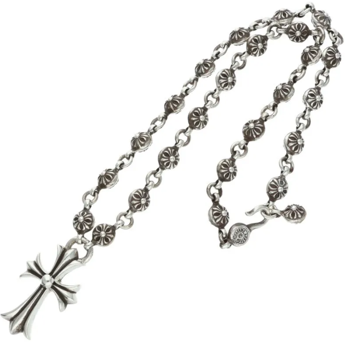 Chrome Hearts シルバーネックレス #1 CRSBL CHN SML CH CRS/クロスボールチェーンスモールCHクロス