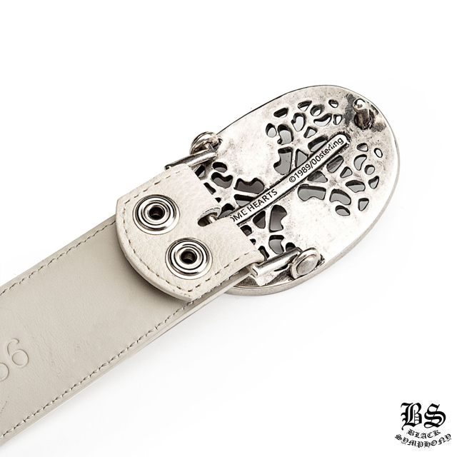 クロムハーツ クラシックオーバルクロスバックル＆プレーンブラックレザー1.5ホースシューリベット ベルトセット