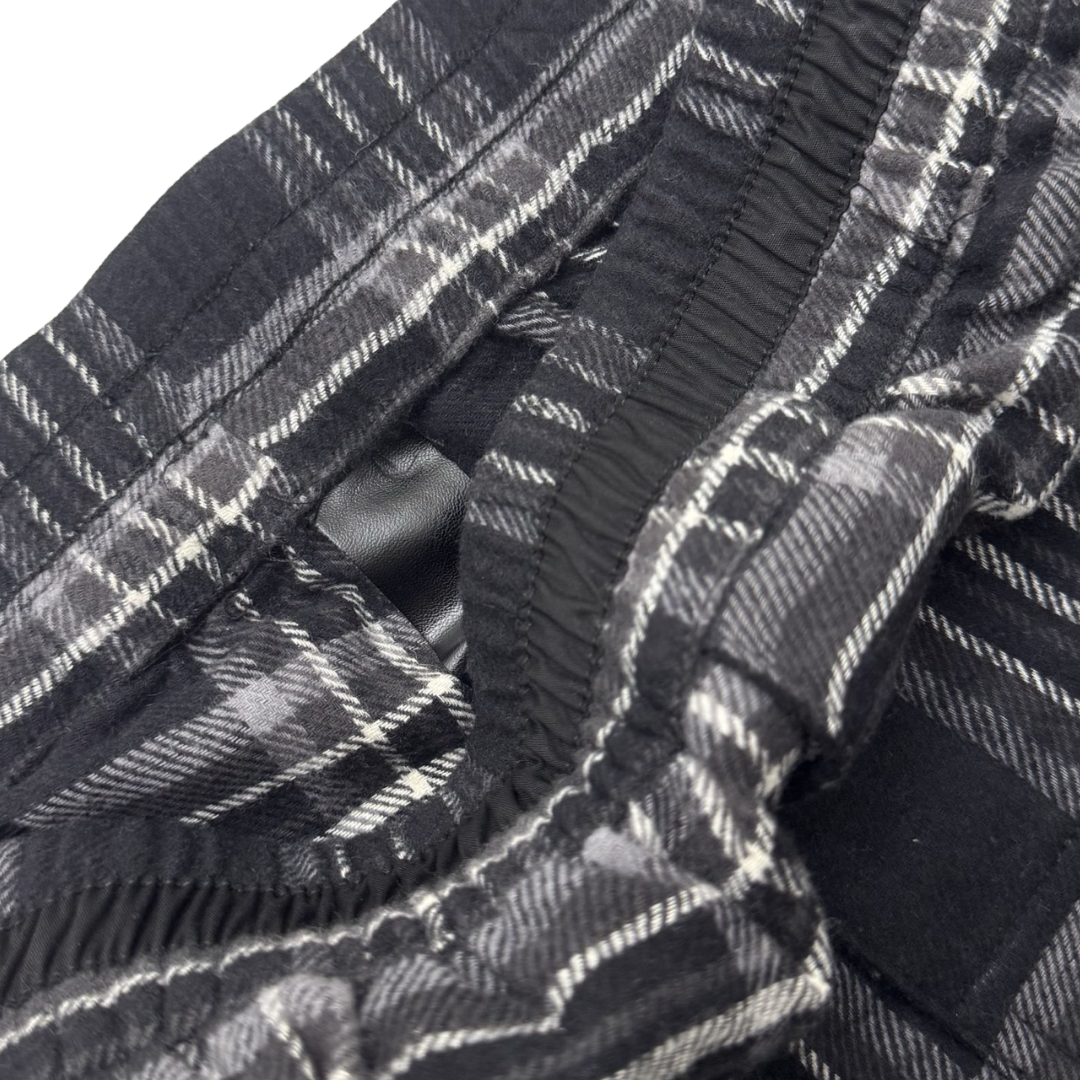 【Chrome Hearts】クロムハーツ 1 クロス レザー パッチ アフタースクール フランネル チェック パンツ   