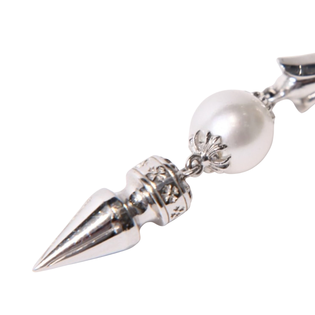 CHROME HEARTS クロム・ハーツ ×MIKIMOTO BABY FAT CRS EARRING WHITE ピアス（ペア）