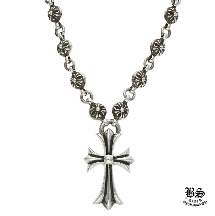 Chrome Hearts シルバーネックレス #1 CRSBL CHN SML CH CRS/クロスボールチェーンスモールCHクロス