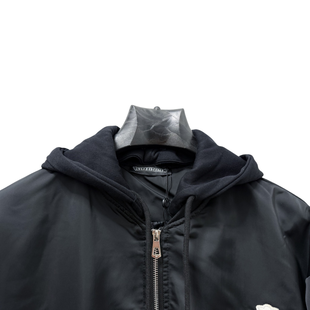 Chrome Hearts クロムハーツ  新作 ジップ フーデッド ジャケット ブラック/オフホワイト