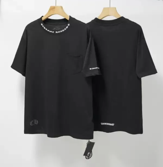 CHROME HEARTS クロムハーツ クロムハーツ Tシャツ ネックロゴ　ブラック