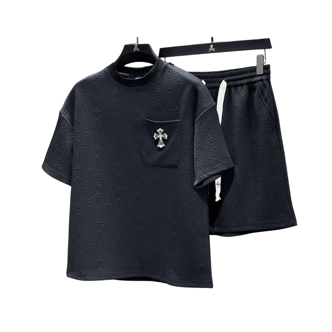 Chrome Hearts-クロムハーツ 春夏新作 カジュアル 半袖Tシャツ+ハーフパンツ セットアップ 通気性抜群 ソフトな肌触り