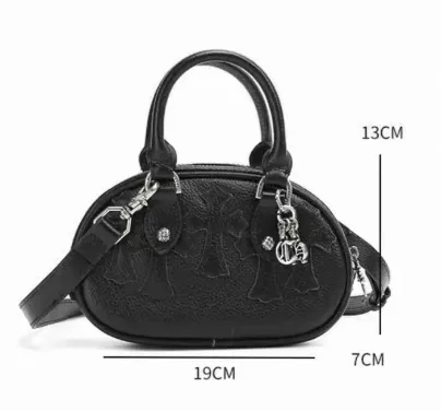 CHROME HEARTS+ セメタリー クロス レザー MINI BAG BLK