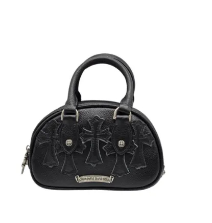 CHROME HEARTS+ セメタリー クロス レザー MINI BAG BLK