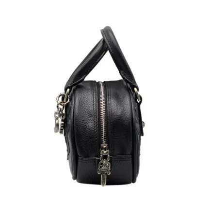 CHROME HEARTS+ セメタリー クロス レザー MINI BAG BLK
