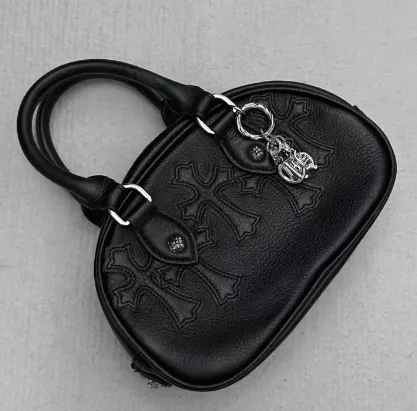 CHROME HEARTS+ セメタリー クロス レザー MINI BAG BLK