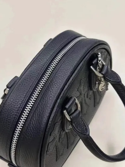 CHROME HEARTS+ セメタリー クロス レザー MINI BAG BLK